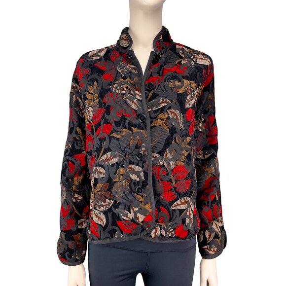 VINTAGE 70βs Incredible Reversible Floral Velvet Tapisserie Jacket Whimsigoth - Picture 9 of 10